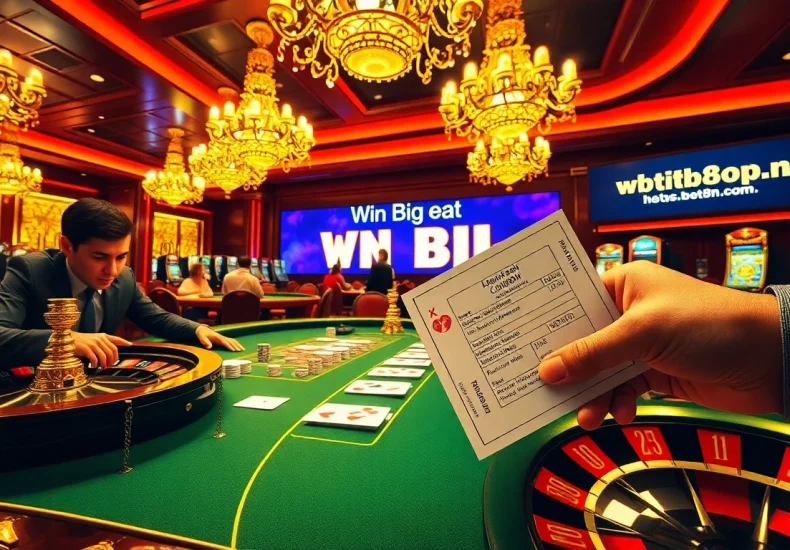 Exciting poker action at https://bet88nn.com/ with players, cards, and chips in a luxurious casino.
