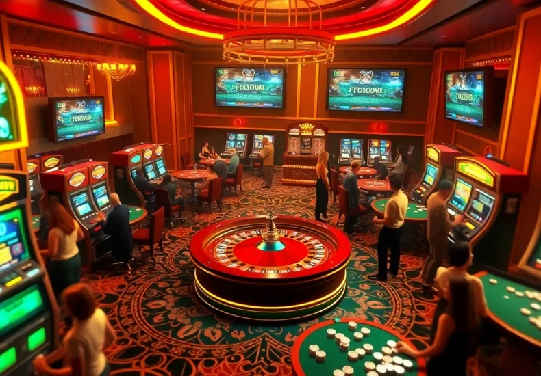 Experience the thrill of casino gaming at f168.fit with vibrant slot machines and poker tables.