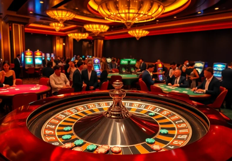 Experience the excitement of kèo nhà cái hôm nay as players celebrate wins at a vibrant casino table with roulette and chips.