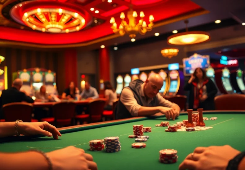 Experience the thrill of winning at https://thabetcom.dev/ with a lively poker game and roulette action in a dynamic casino setting.