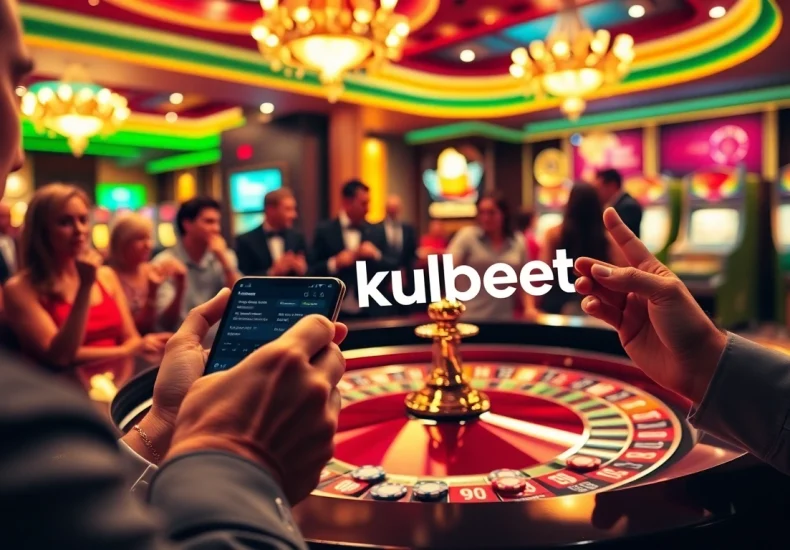 Engaged player at Kubet casino placing bets at a vibrant roulette table.