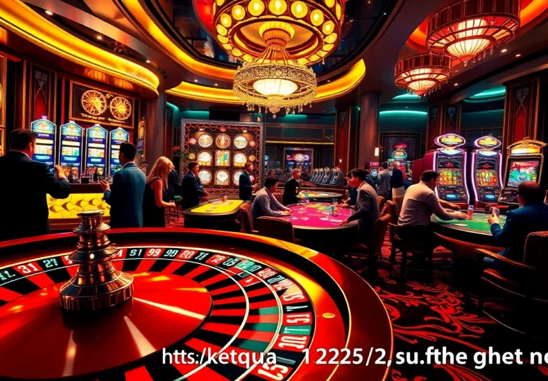 Players enjoying a thrilling moment at the roulette wheel at https://ketqua24.net/, showcasing the casino's vibrant atmosphere.
