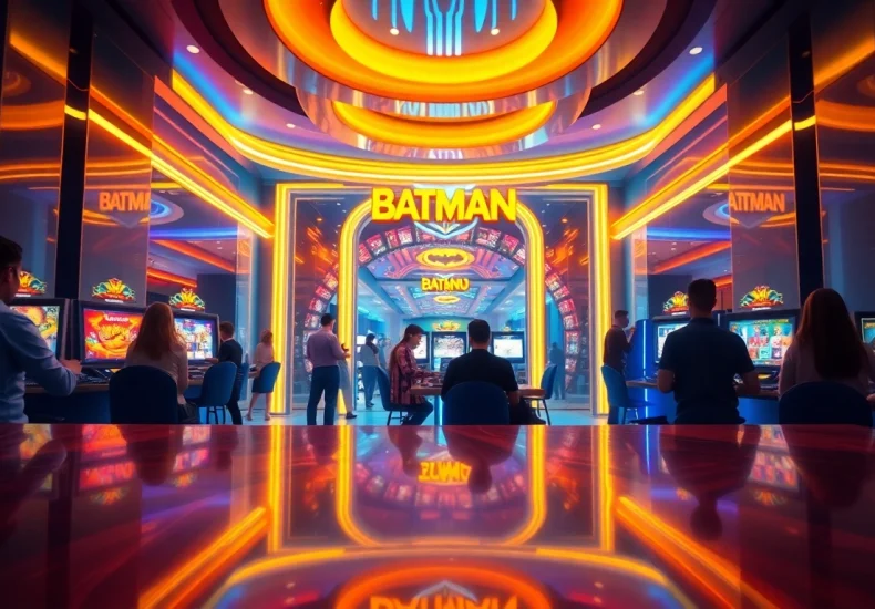 Situs resmi batman138 menampilkan pemain yang antusias dalam suasana kasino digital yang cerah.